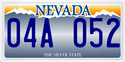 NV license plate 04A052