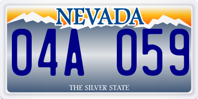NV license plate 04A059