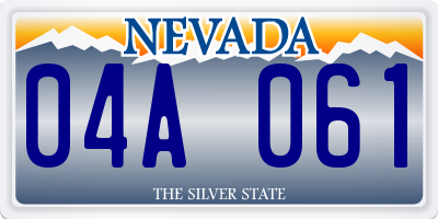 NV license plate 04A061