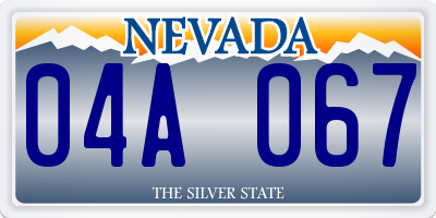 NV license plate 04A067