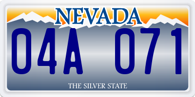 NV license plate 04A071