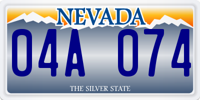 NV license plate 04A074