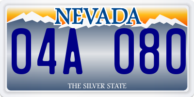 NV license plate 04A080