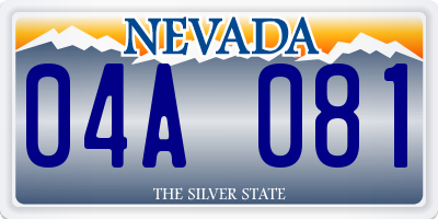 NV license plate 04A081
