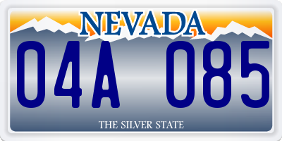 NV license plate 04A085