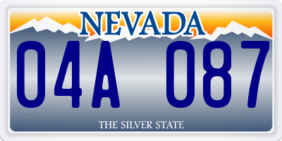 NV license plate 04A087