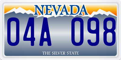 NV license plate 04A098