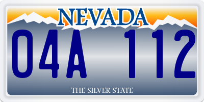 NV license plate 04A112