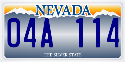 NV license plate 04A114