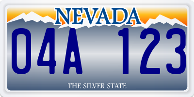NV license plate 04A123