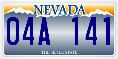 NV license plate 04A141