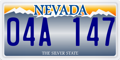 NV license plate 04A147