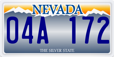 NV license plate 04A172