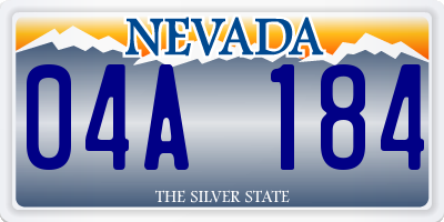 NV license plate 04A184