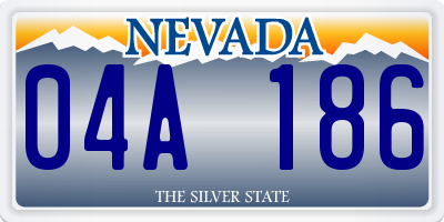 NV license plate 04A186