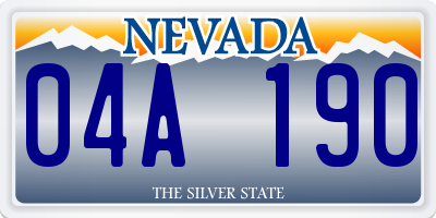 NV license plate 04A190