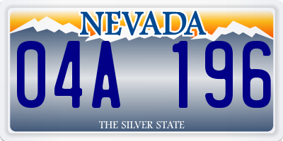 NV license plate 04A196