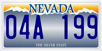 NV license plate 04A199