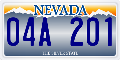 NV license plate 04A201
