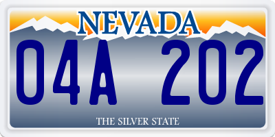 NV license plate 04A202