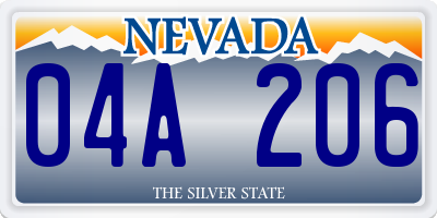 NV license plate 04A206