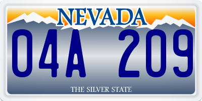 NV license plate 04A209