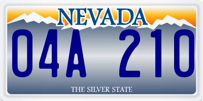 NV license plate 04A210