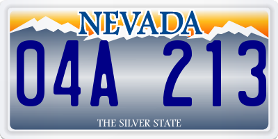 NV license plate 04A213