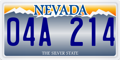 NV license plate 04A214