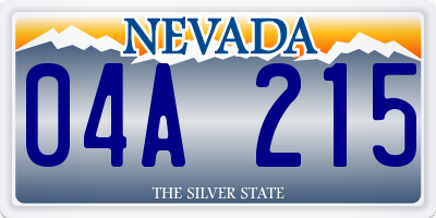 NV license plate 04A215