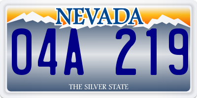 NV license plate 04A219