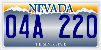 NV license plate 04A220