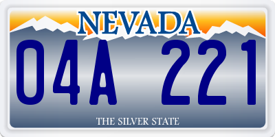 NV license plate 04A221