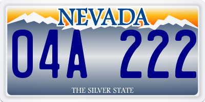 NV license plate 04A222