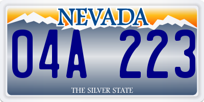 NV license plate 04A223
