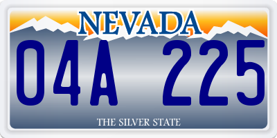 NV license plate 04A225