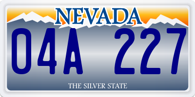 NV license plate 04A227