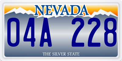 NV license plate 04A228