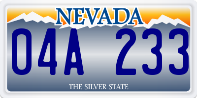 NV license plate 04A233