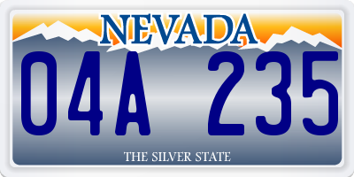 NV license plate 04A235