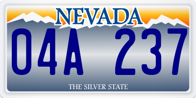 NV license plate 04A237