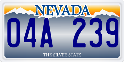 NV license plate 04A239