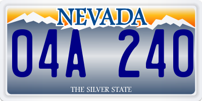 NV license plate 04A240