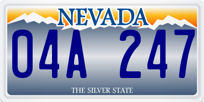 NV license plate 04A247