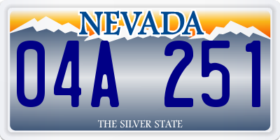 NV license plate 04A251