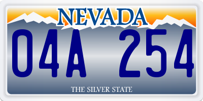 NV license plate 04A254