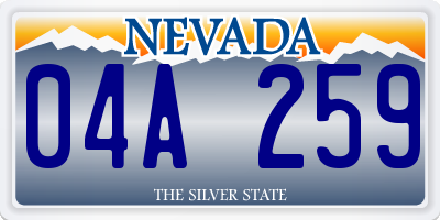 NV license plate 04A259