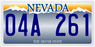 NV license plate 04A261