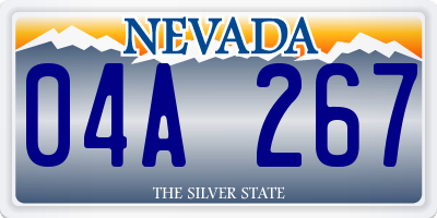 NV license plate 04A267