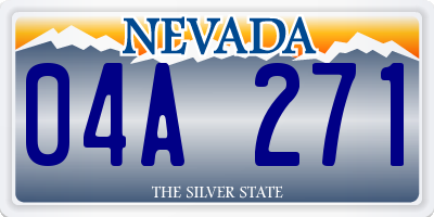 NV license plate 04A271